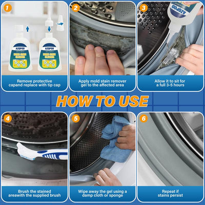 AZQPOD Mold Remover Gel with Scrub Brush