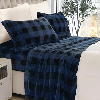 Elegant Comfort 4-Piece Velvet Plush Flannel Sheet Set
