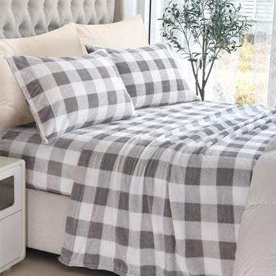 Elegant Comfort 4-Piece Velvet Plush Flannel Sheet Set